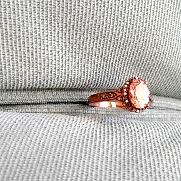 🌸 MARROPINO MORGANITE, CHAMPAGNE DIAMOND RING🌸 - Picture 2 of 5